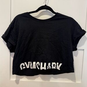 Gymshark Black Crop Top with White Logo